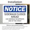 Signmission Sidewalk Closed Ahead Use Sidewalk On Opposite OSHA Notice Sign, Vinyl Decal, 7in W x 5in L, 2PK OS-2PACK-NS-D-57-L-18323 - alternate 4